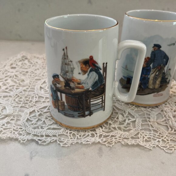 Set of 4 Norman Rockwell Coffee Mugs - Picture 2 of 9